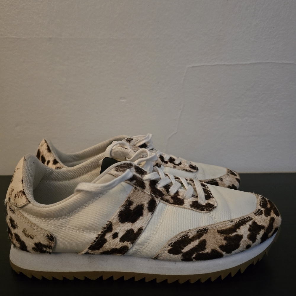J. Crew Cream and Brown Leopard Print Sneakers
